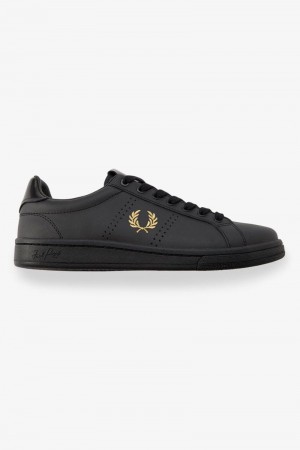 Fred Perry B721 Women Shoes Black | 7268PYQZU