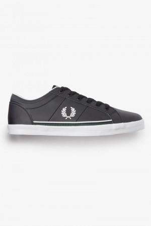 Fred Perry Baseline Men Shoes Black | 0894APFMD