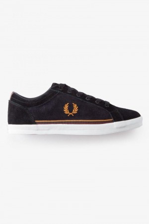 Fred Perry Baseline Men Shoes Black | 8674YEOSM