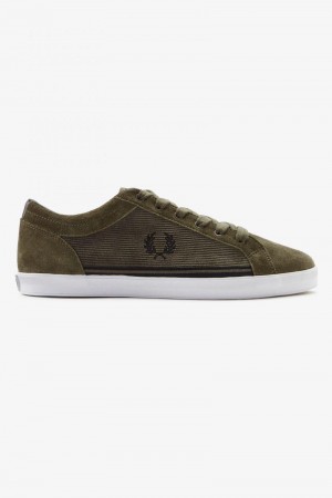 Fred Perry Baseline Men Shoes Olive | 6357FUOXC