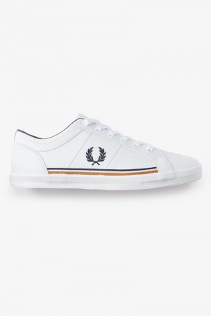 Fred Perry Baseline Men Shoes White | 0721OYAFK