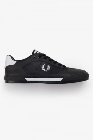 Fred Perry Clay Men Shoes Black | 3196MKTHZ