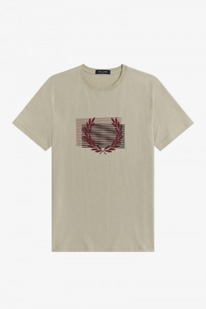 Fred Perry Glitch Graphic Men T Shirts White | 0217SNLTE