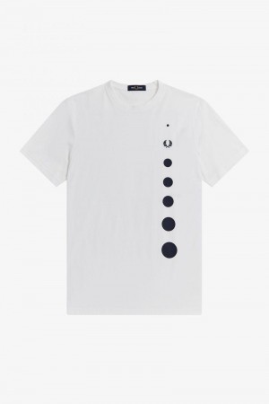 Fred Perry Gradient Dot Men T Shirts White | 7916GPAOK