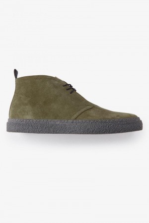 Fred Perry Hawley Men Shoes Olive | 1947ITWHZ