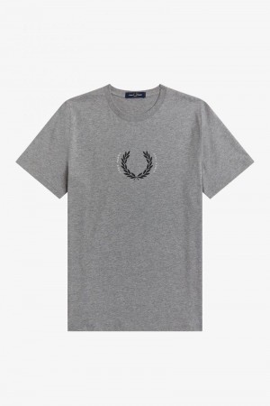 Fred Perry Laurel Wreath Men T Shirts Grey | 6321YPWLE