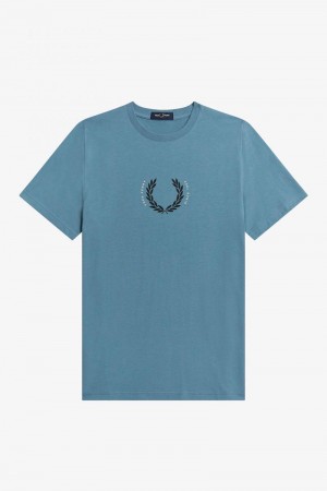 Fred Perry Laurel Wreath Men T Shirts Grey Blue | 4035WJXUC