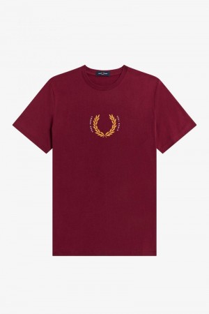 Fred Perry Laurel Wreath Men T Shirts Red | 4581ZGRYT