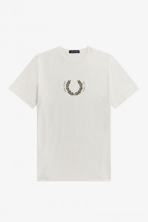 Fred Perry Laurel Wreath Men T Shirts White | 1203XADWC