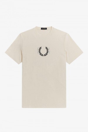 Fred Perry Laurel Wreath Men T Shirts White | 5698RNIJW