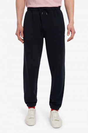 Fred Perry Loopback Sweat Women Pants Black | 3691PDWOF