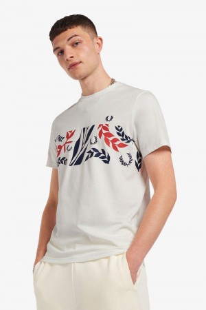 Fred Perry M3838 Men T Shirts White | 4908NKGWA