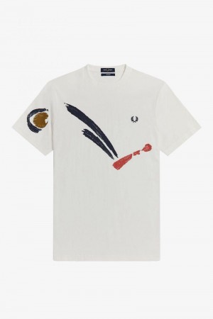 Fred Perry M3839 Men T Shirts White | 0186ZIMCT