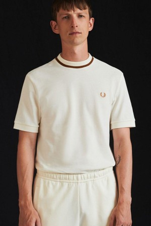 Fred Perry M7 Men T Shirts White | 3904ABHFL