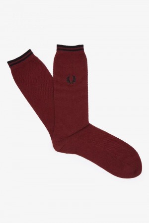 Fred Perry Tipped Women Socks Red | 7410DUXLT