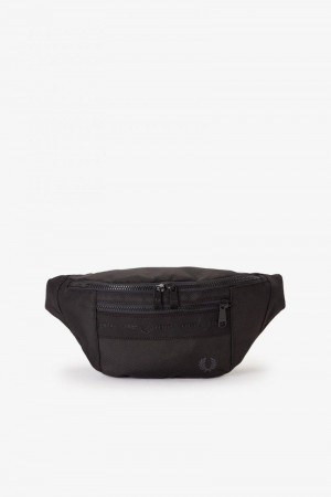 Fred Perry Tonal Tape Tricot Crossbody Men Bags Black | 6190JUTFC