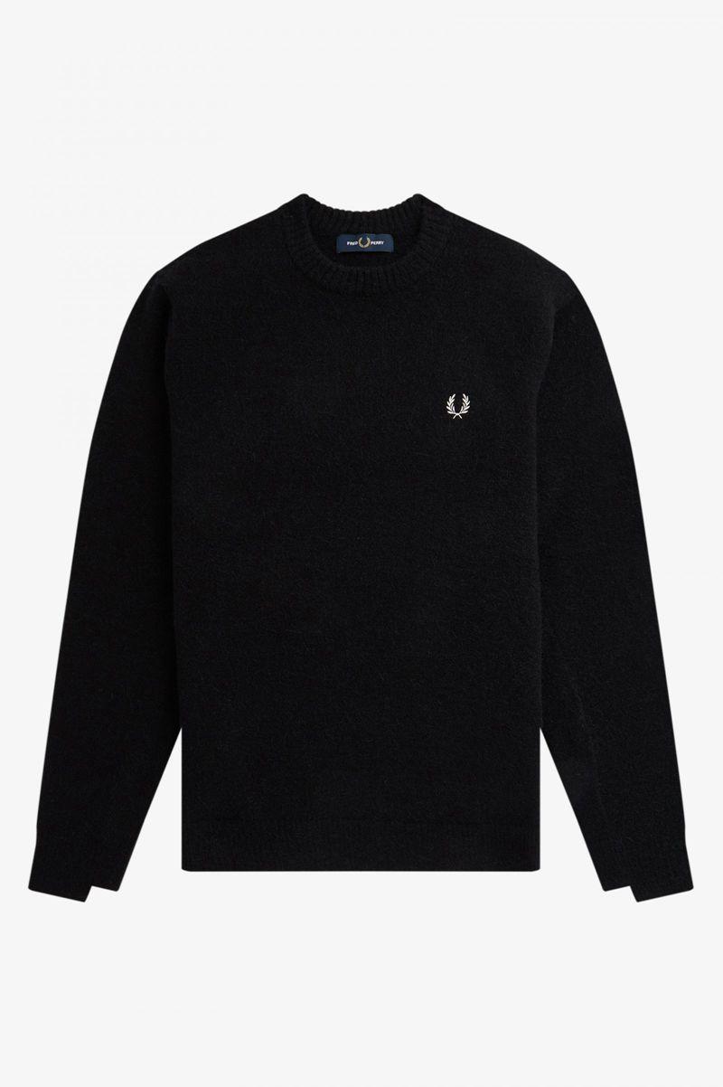 Fred Perry Alpaca Blend Jumper Men Knitwear Black | 4398WFLHG