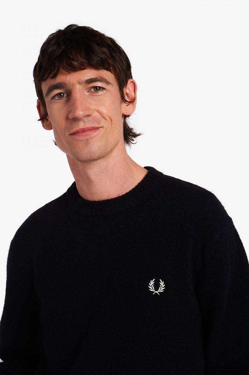 Fred Perry Alpaca Blend Jumper Men Knitwear Black | 4398WFLHG