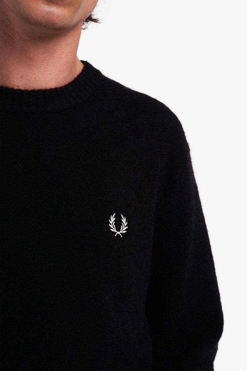 Fred Perry Alpaca Blend Jumper Men Knitwear Black | 4398WFLHG