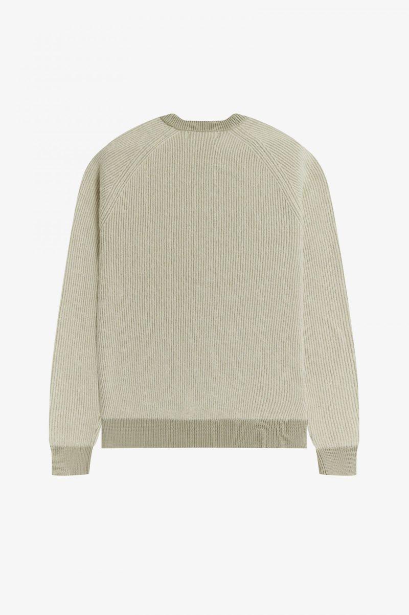 Fred Perry Alpaca Blend Ribbed Jumper Men Knitwear White | 6831QTIEX