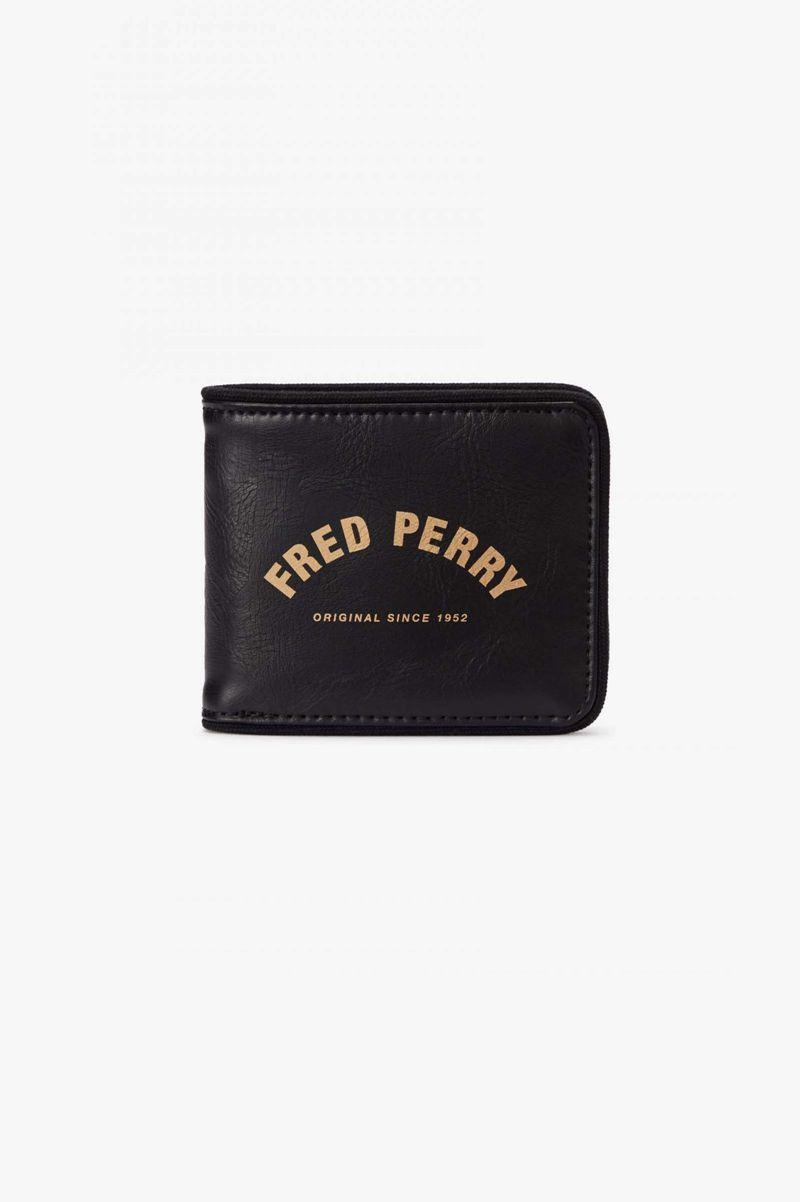 Fred Perry Arch Branded Billfold Men Bags Black | 6523MJVAG