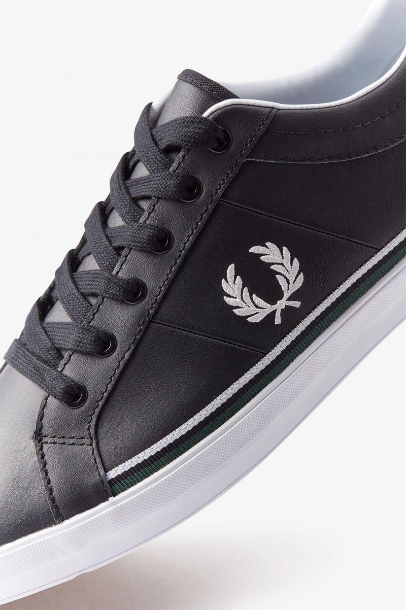 Fred Perry Baseline Men Shoes Black | 0894APFMD