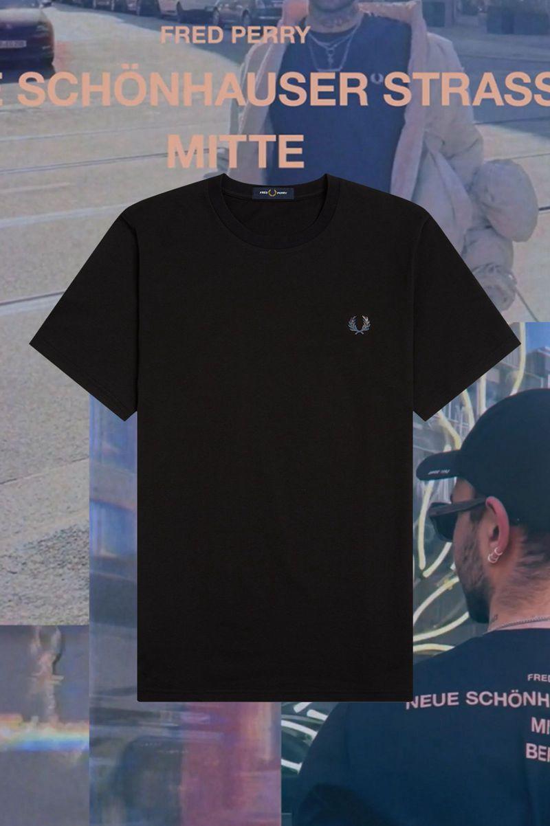 Fred Perry Berlin Ringer Men T Shirts Black | 1340ATRVS