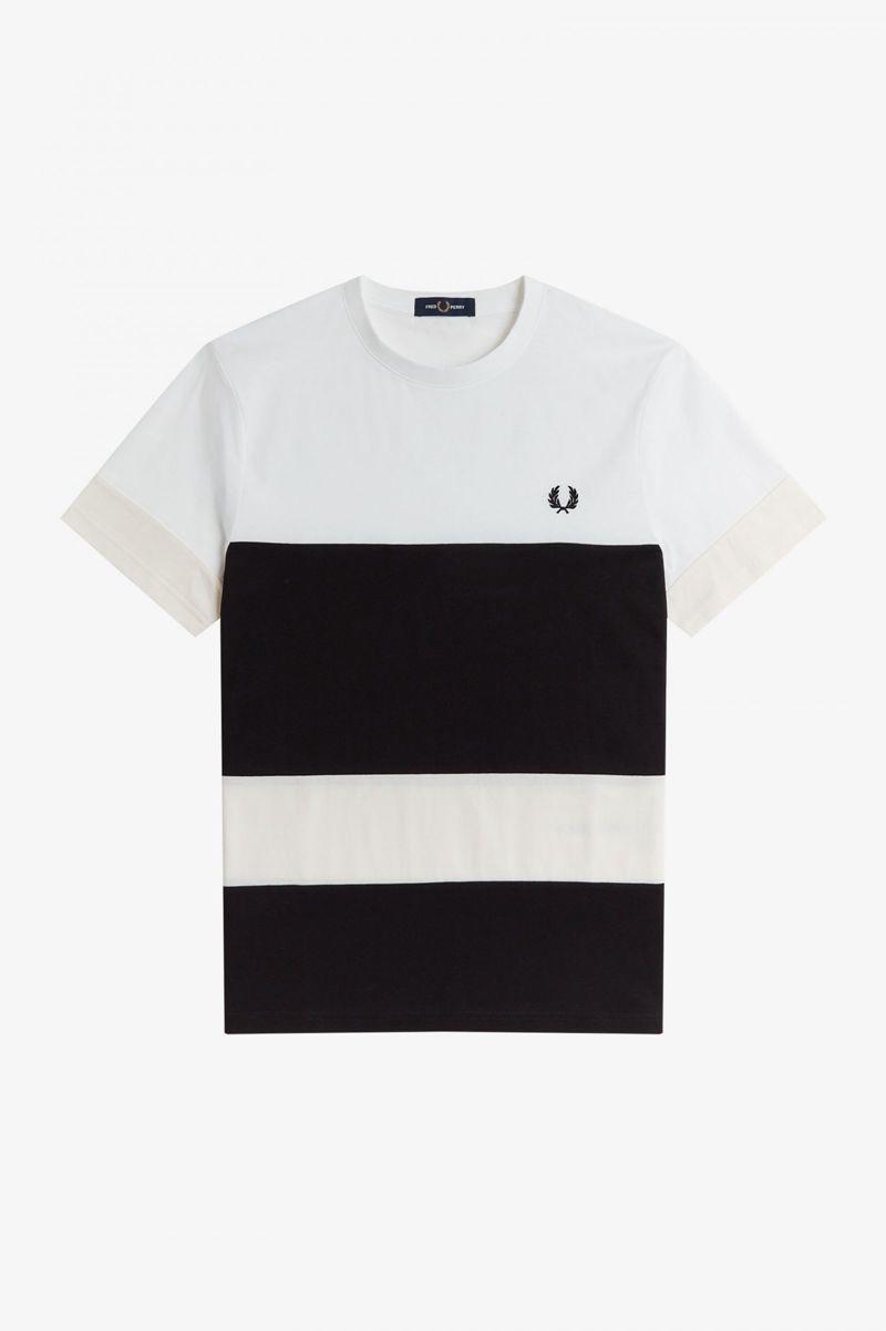 Fred Perry Bold Colour Block Men T Shirts Black | 7603WHRBV