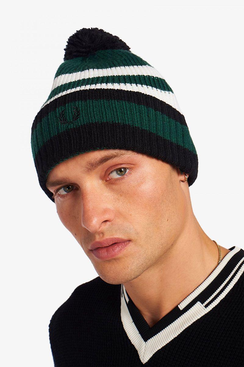 Fred Perry Chunky Tipped Men Beanie Dark Green | 5694QMSDL