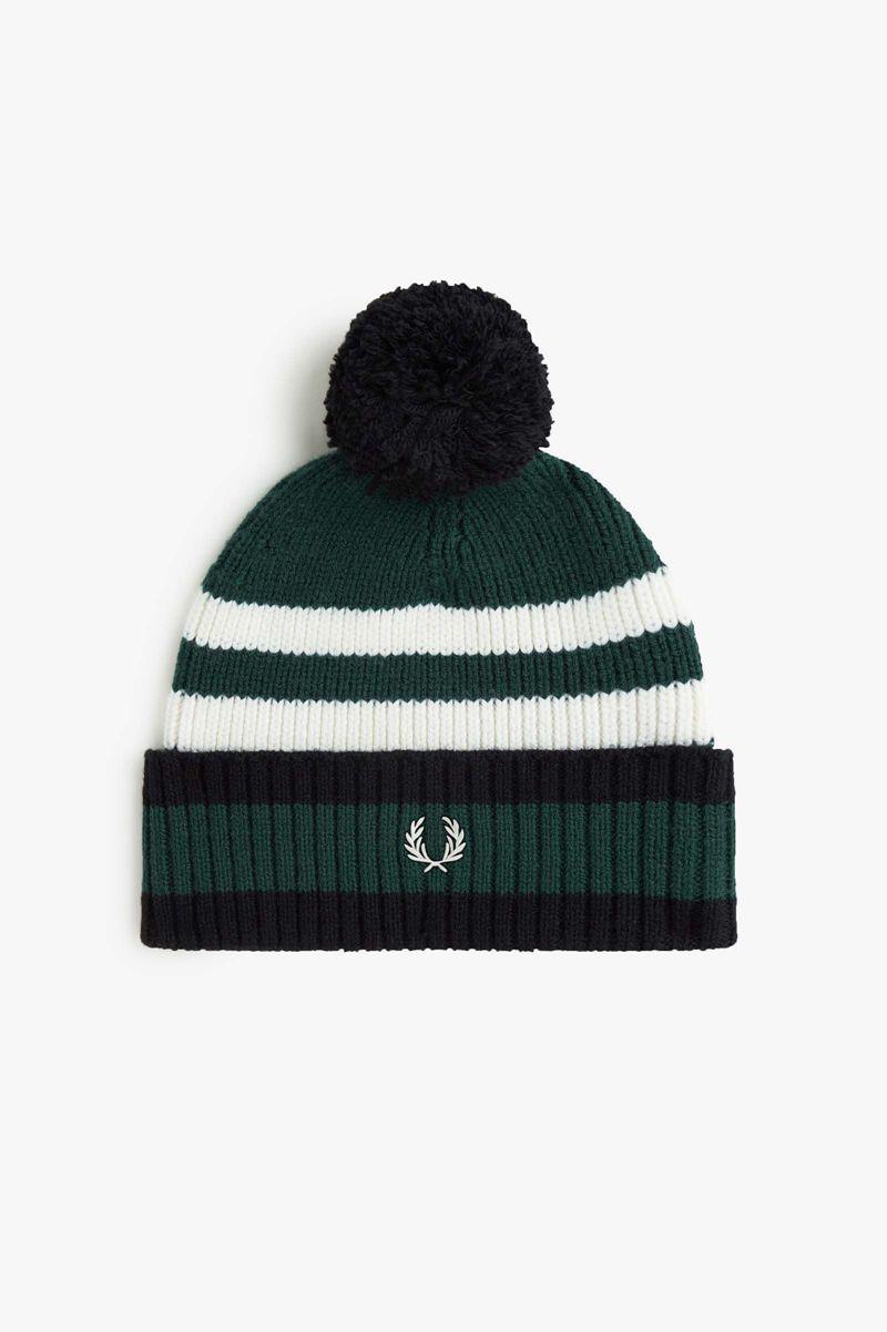 Fred Perry Chunky Tipped Men Beanie Dark Green | 5694QMSDL