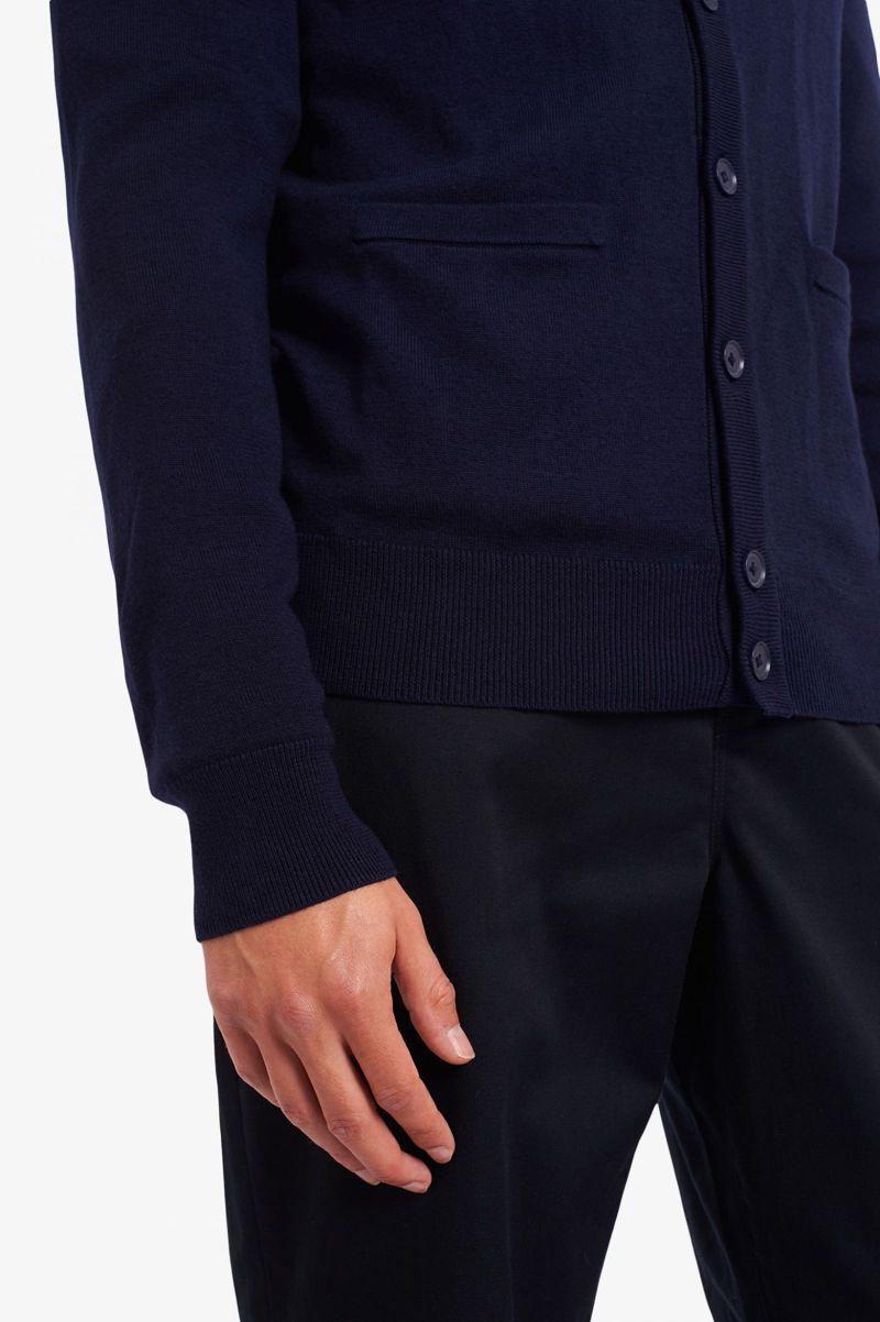 Fred Perry Classic Cardigan Men Knitwear Navy | 1067APUOX