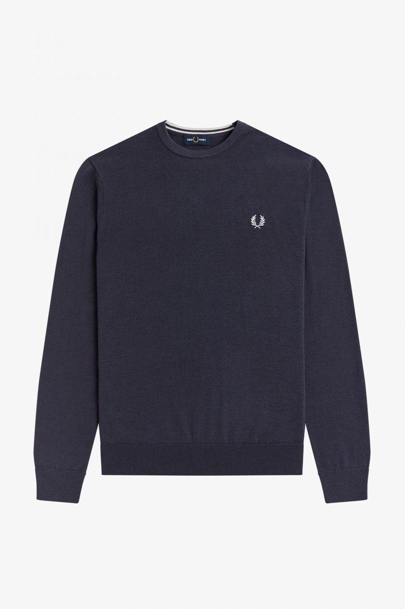 Fred Perry Classic Crew Neck Jumper Men Knitwear Deep Grey | 1273ATPGV