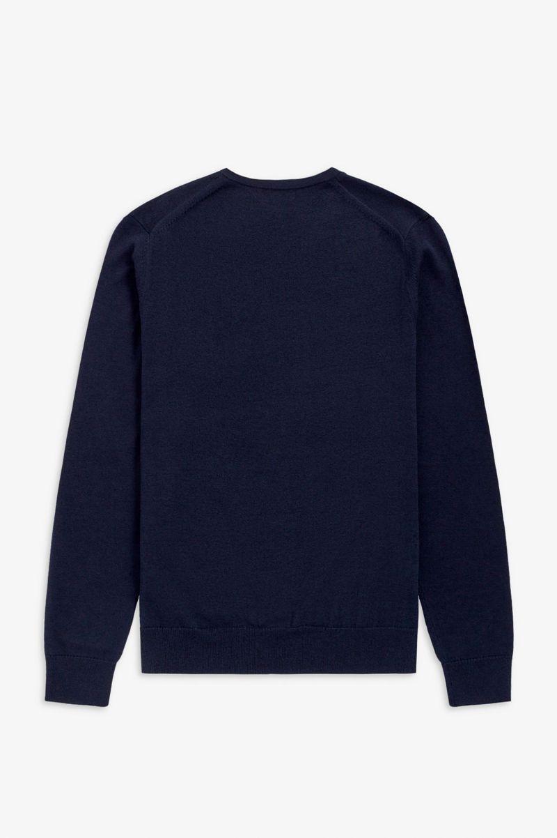 Fred Perry Classic V Neck Jumper Men Knitwear Navy | 6193RSCQI