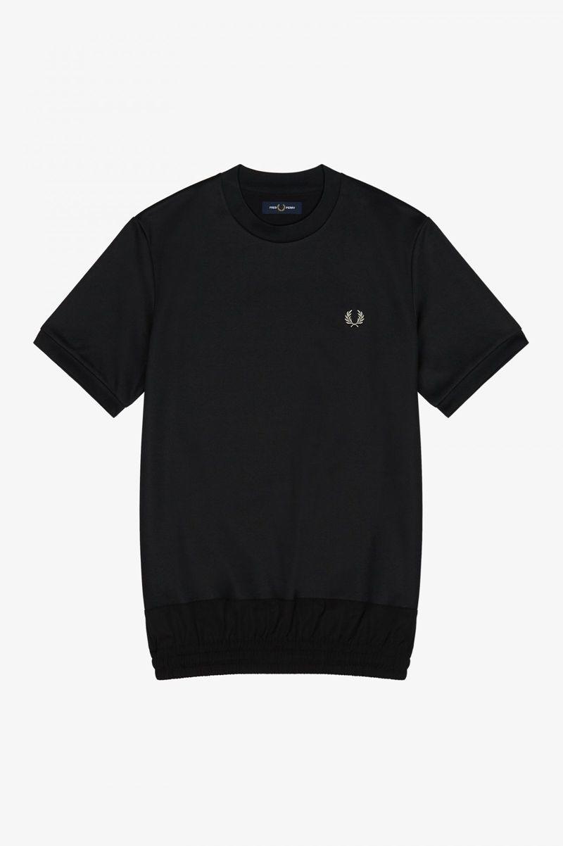 Fred Perry Elasticated Hem Men T Shirts Black | 3407KPJMB