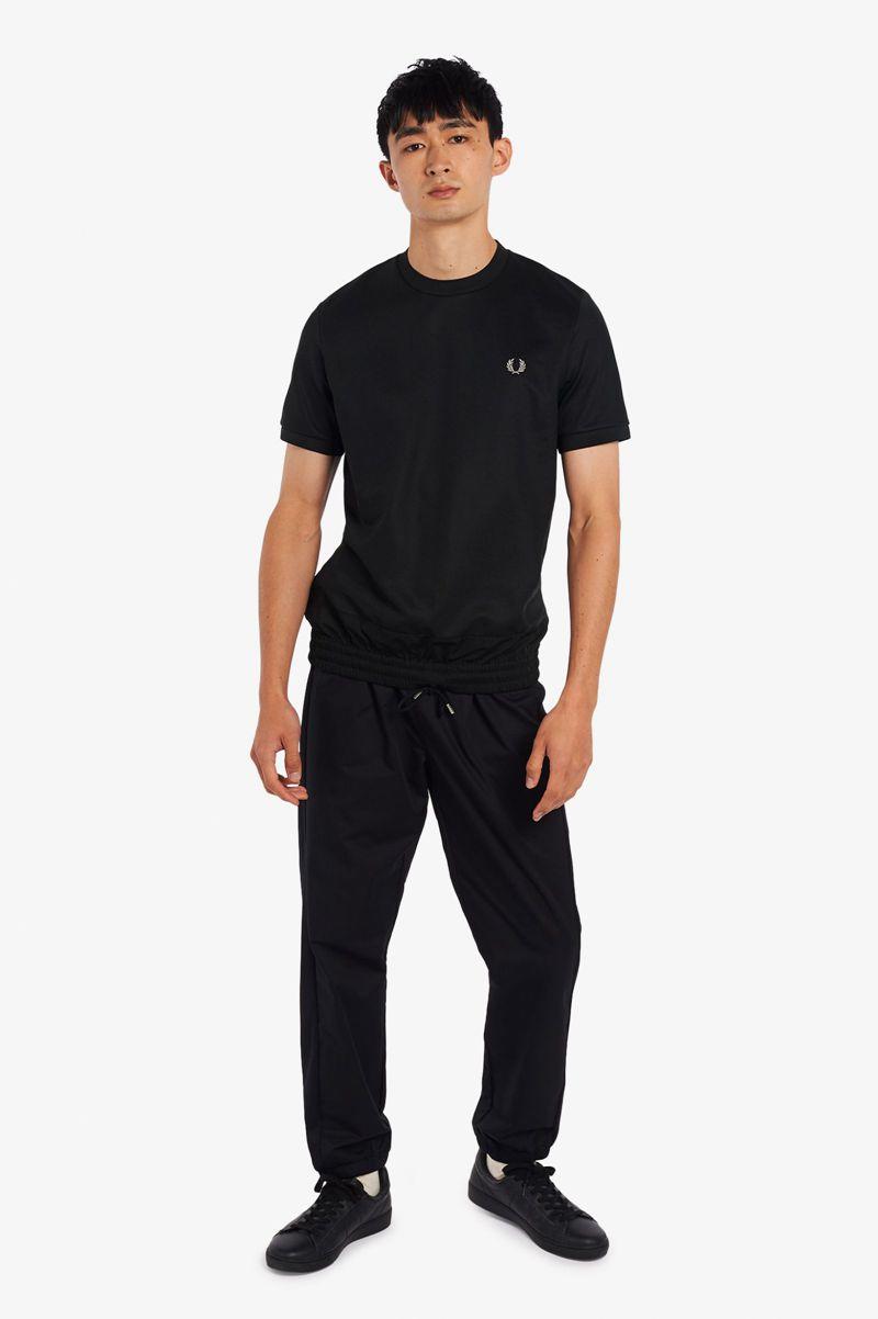 Fred Perry Elasticated Hem Men T Shirts Black | 3407KPJMB