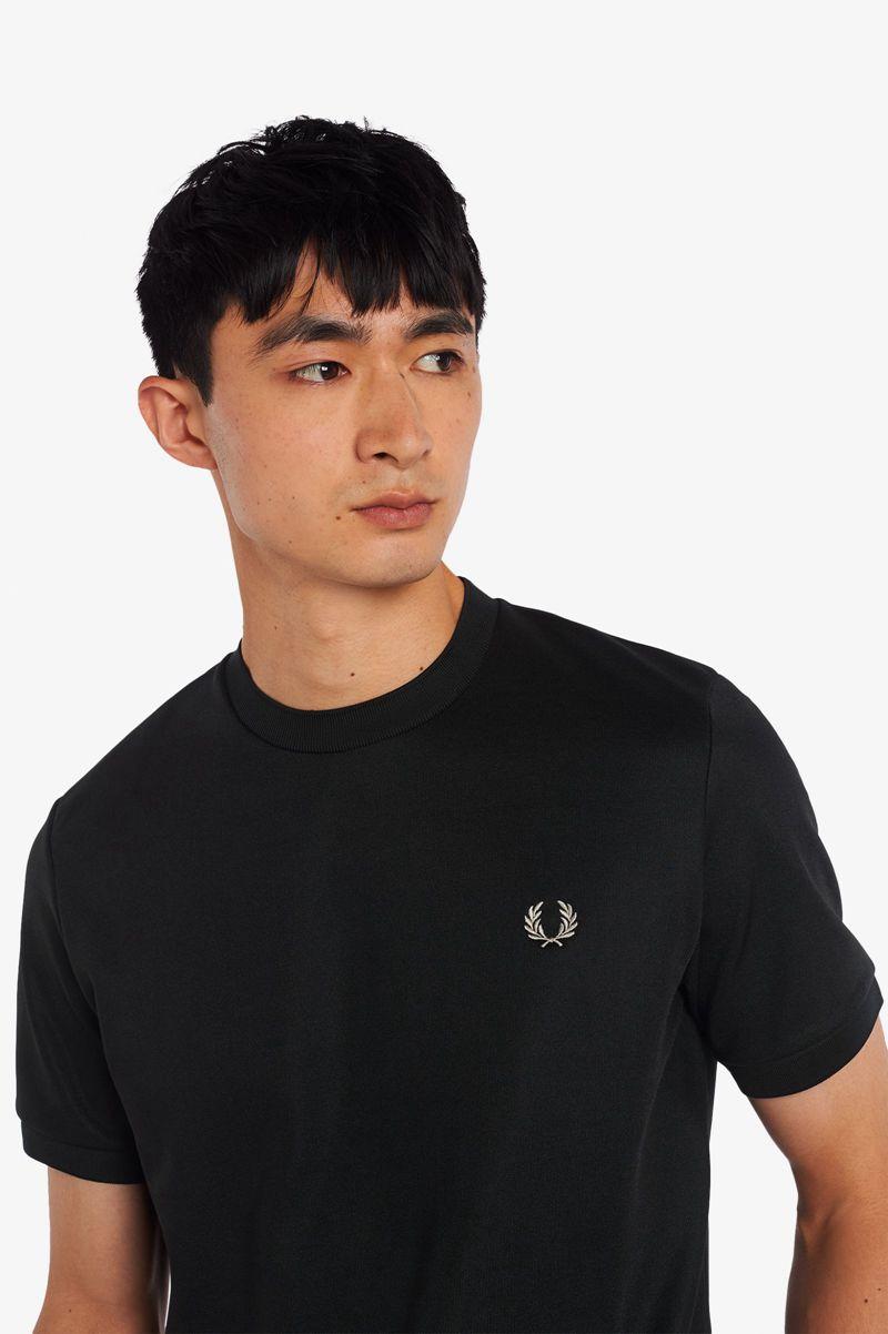 Fred Perry Elasticated Hem Men T Shirts Black | 3407KPJMB