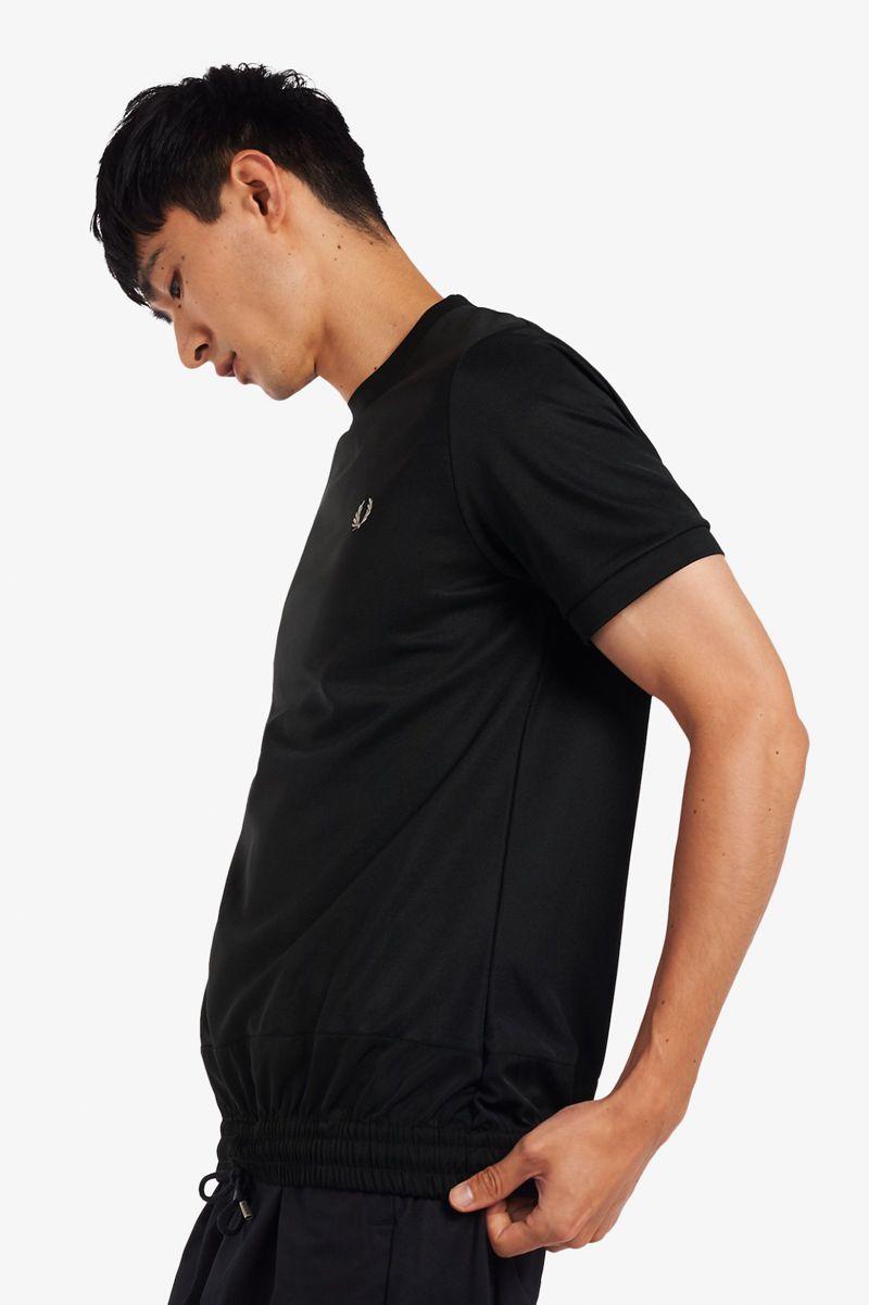 Fred Perry Elasticated Hem Men T Shirts Black | 3407KPJMB