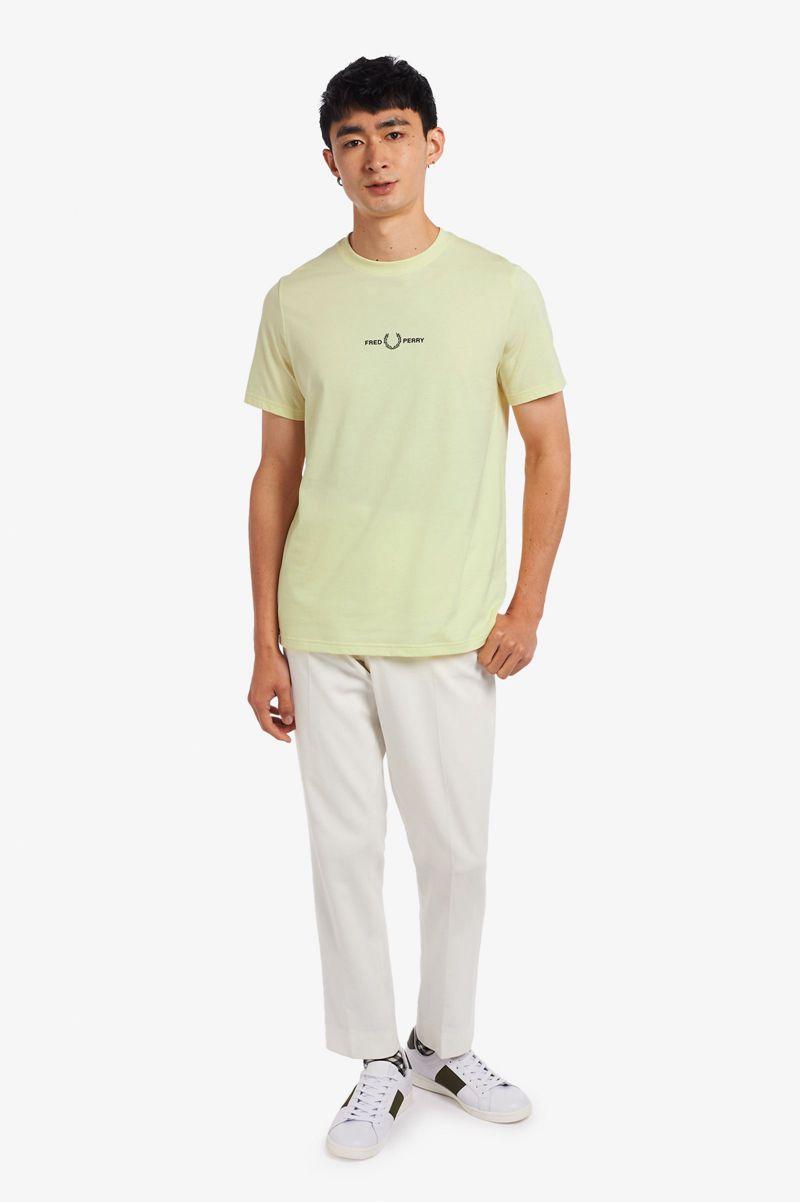 Fred Perry Embroidered Men T Shirts Green | 5276VALIT