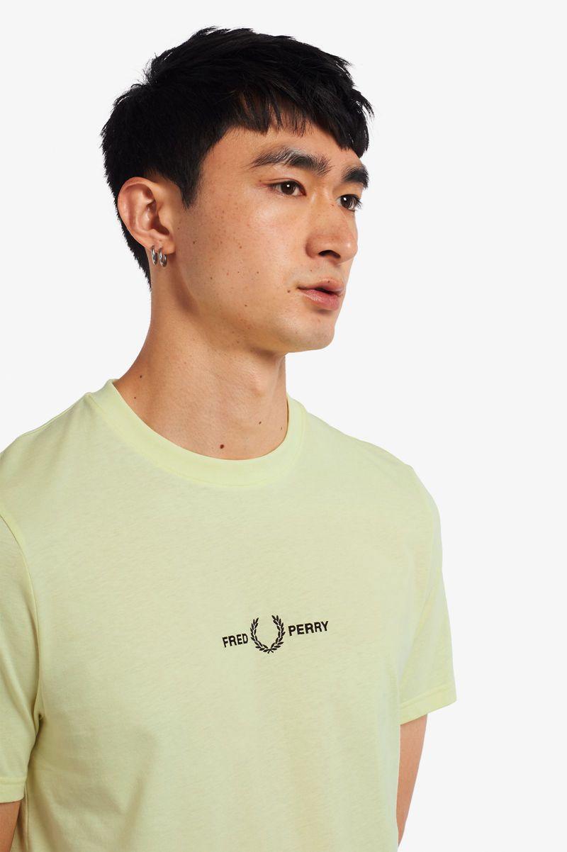 Fred Perry Embroidered Men T Shirts Green | 5276VALIT