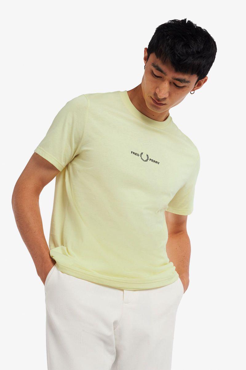 Fred Perry Embroidered Men T Shirts Green | 5276VALIT