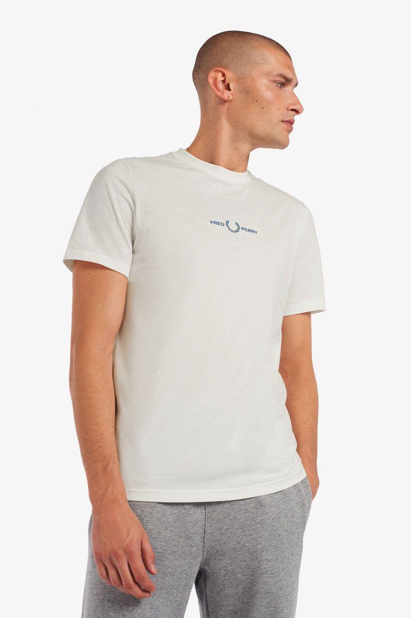 Fred Perry Embroidered Men T Shirts White | 7921MLZFO