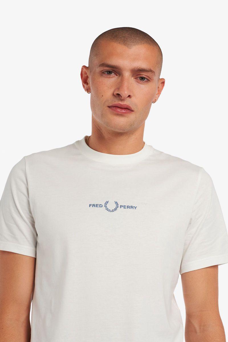 Fred Perry Embroidered Men T Shirts White | 7921MLZFO