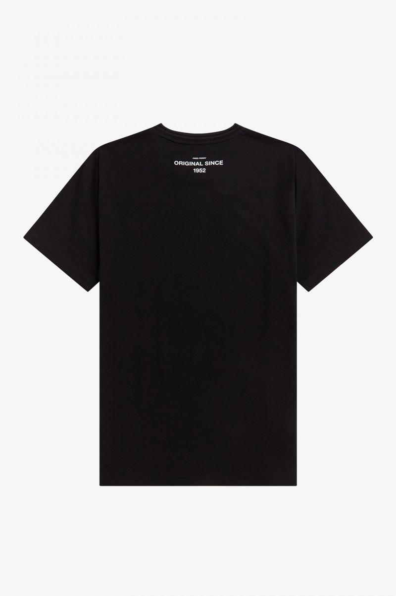 Fred Perry Flock Laurel Wreath Men T Shirts Black | 2601RLOTS