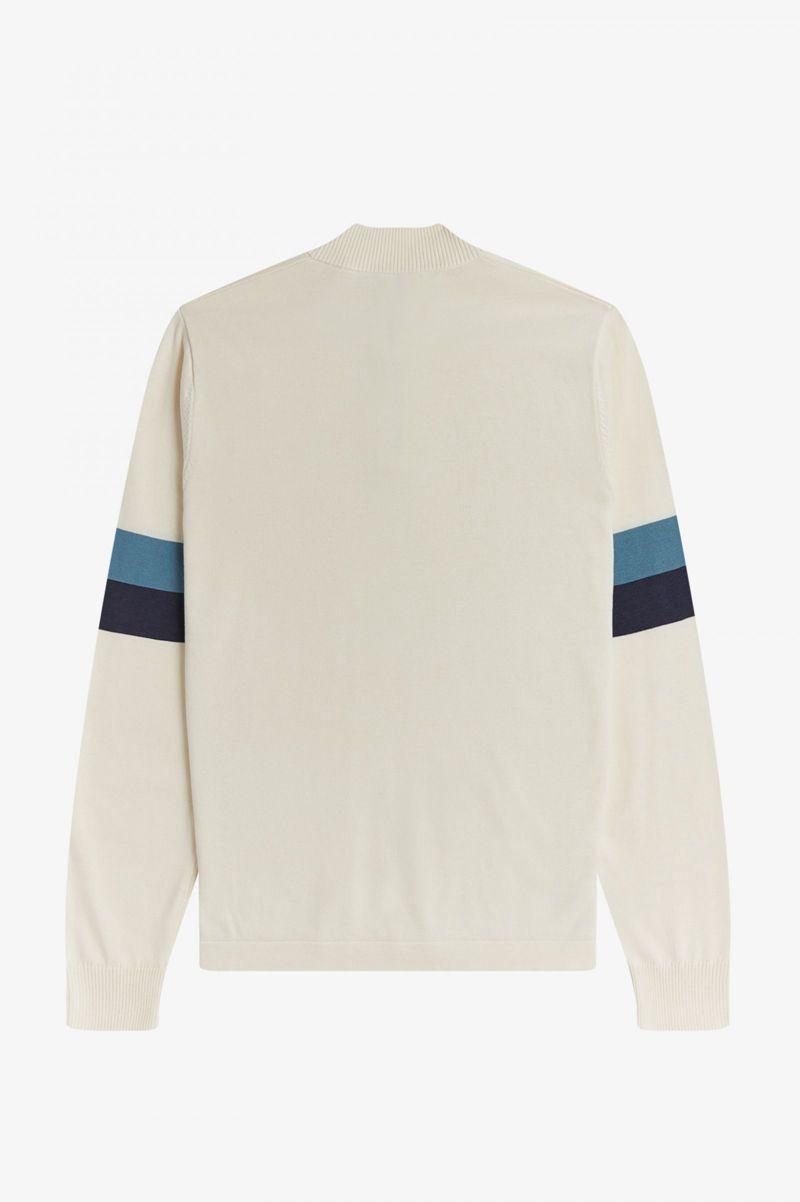 Fred Perry Funnel Neck Knitted Jumper Men Knitwear White | 4750EUZYL