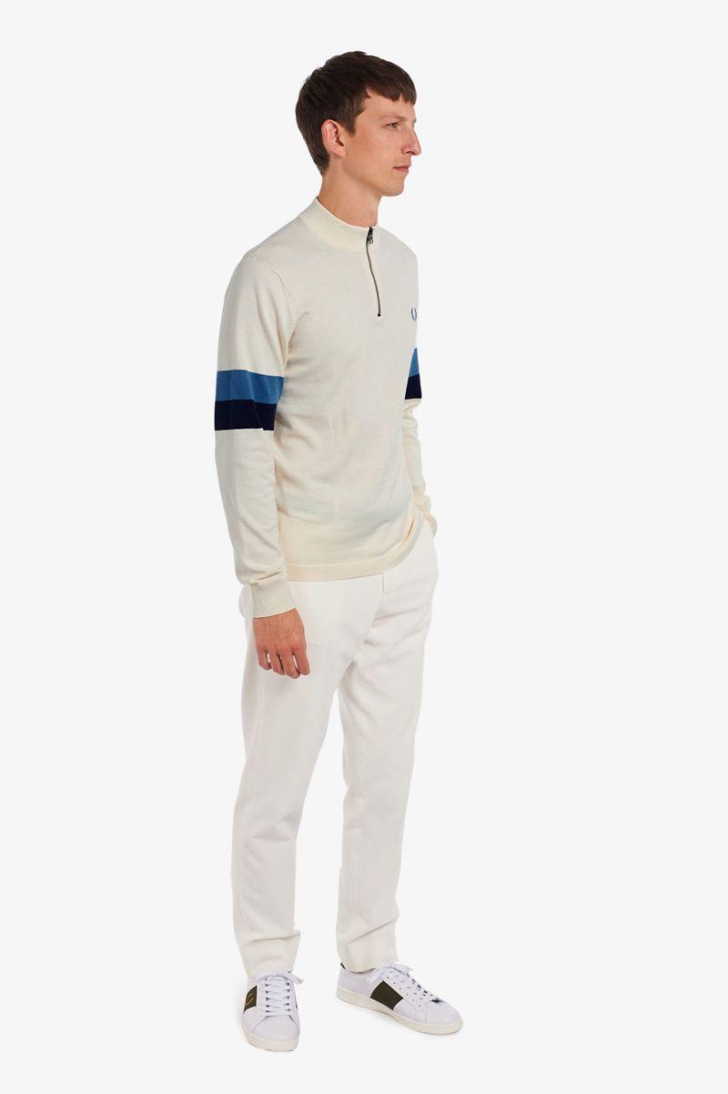 Fred Perry Funnel Neck Knitted Jumper Men Knitwear White | 4750EUZYL