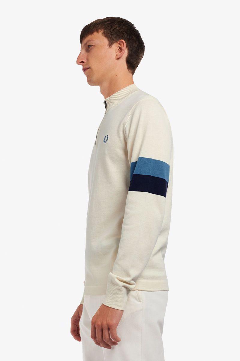 Fred Perry Funnel Neck Knitted Jumper Men Knitwear White | 4750EUZYL