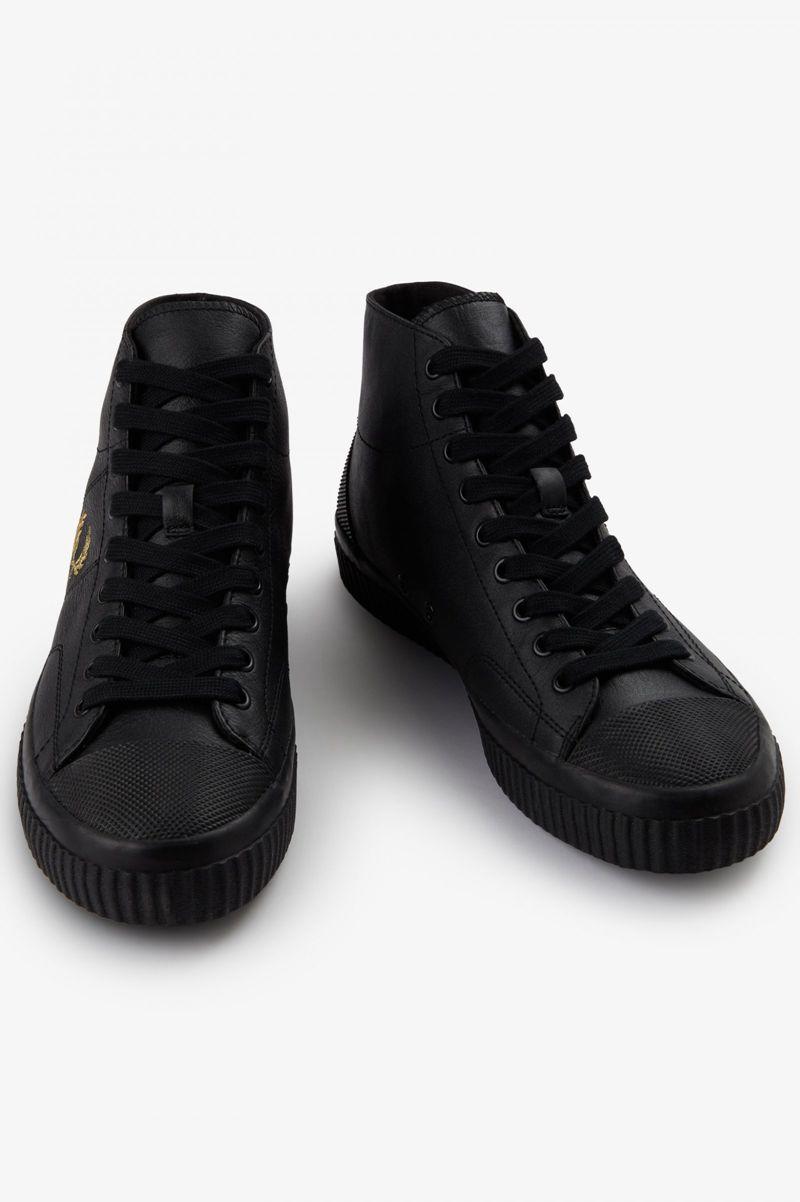 Fred Perry Hughes Mid Men Shoes Black | 3915KMIXJ