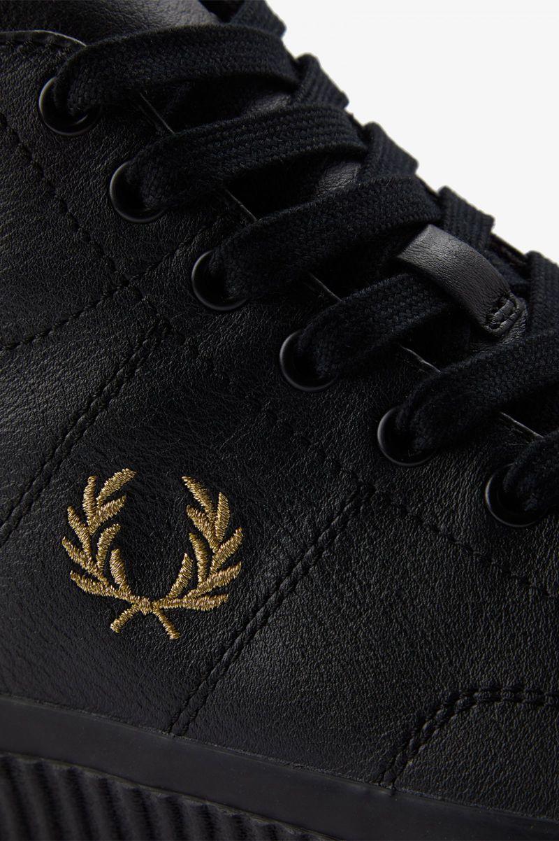 Fred Perry Hughes Mid Men Shoes Black | 3915KMIXJ