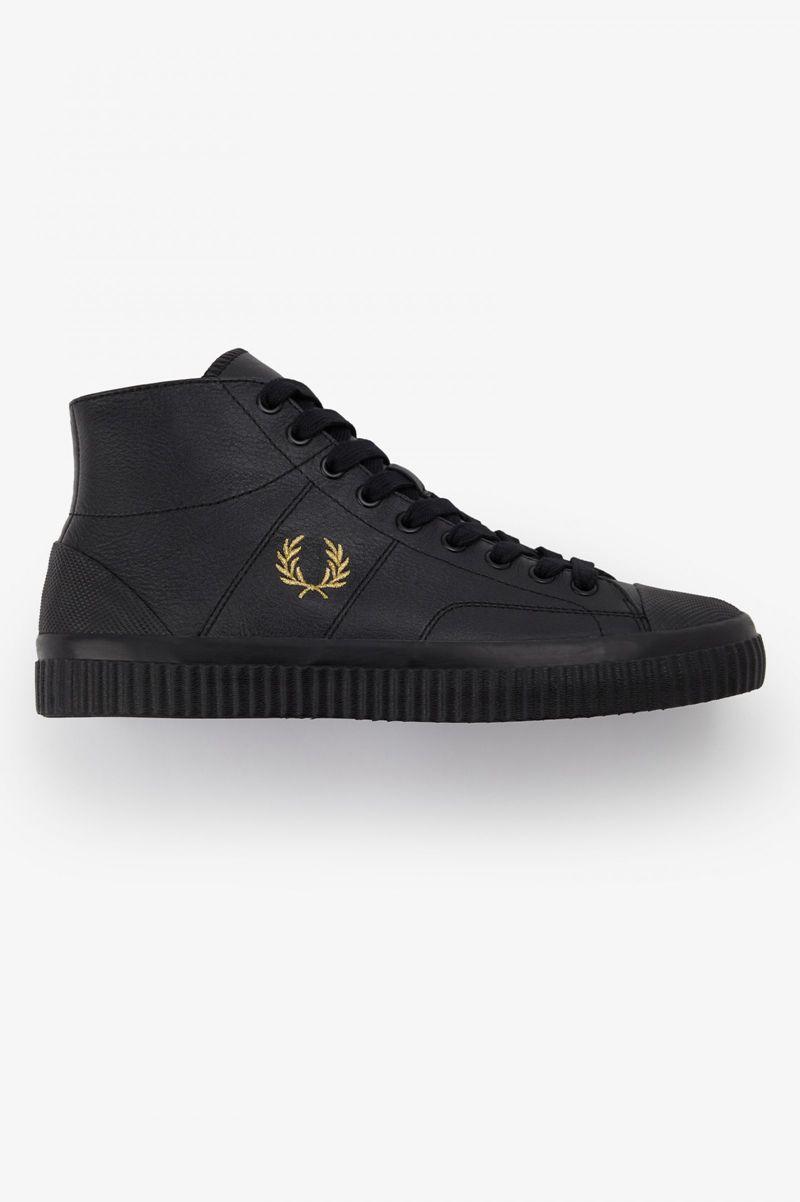 Fred Perry Hughes Mid Men Shoes Black | 3915KMIXJ