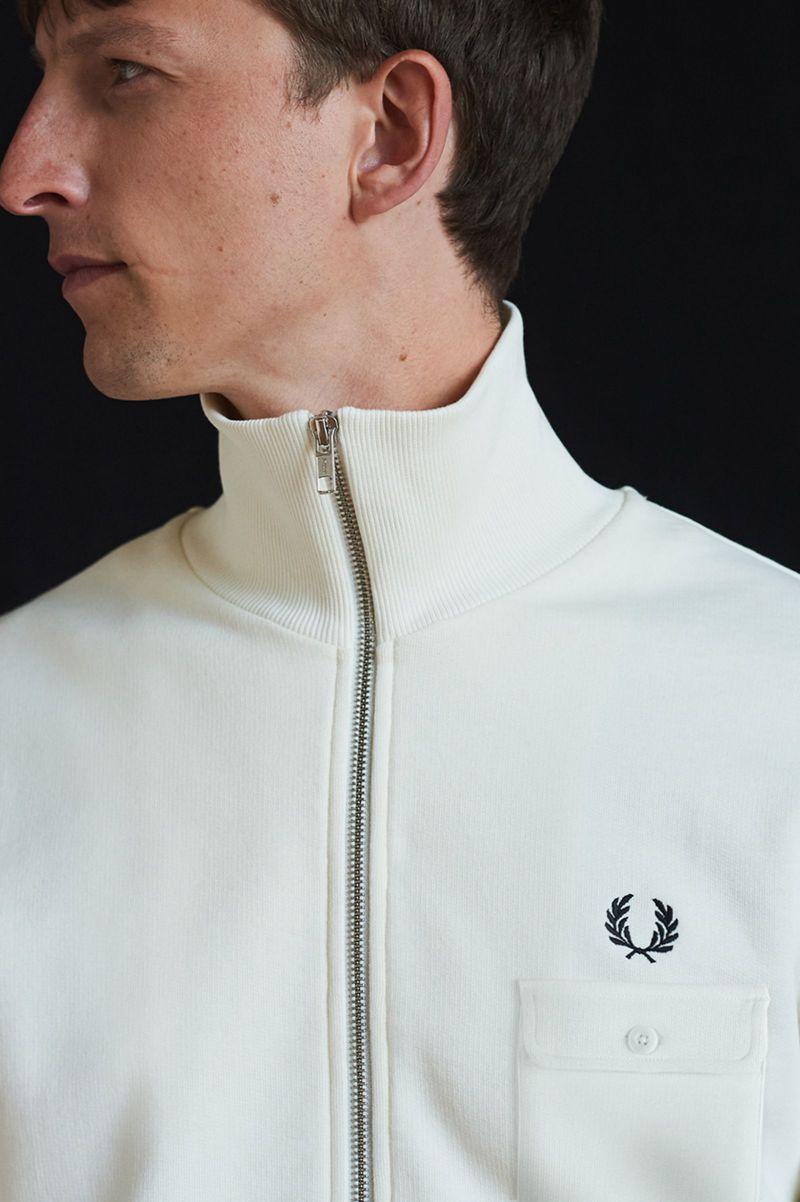 Fred Perry J3833 Men Jackets White | 1064BEVUC